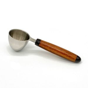 handturned wood handled measuring scoop for Sip! Extraordinary Drinking Chocolate premium powder mix